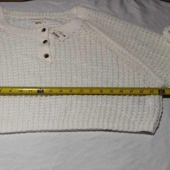 Aeropostale Women's XXL White Loose Knit Cropped Sweater Long Sleeve - NWT - Picture 8 of 10